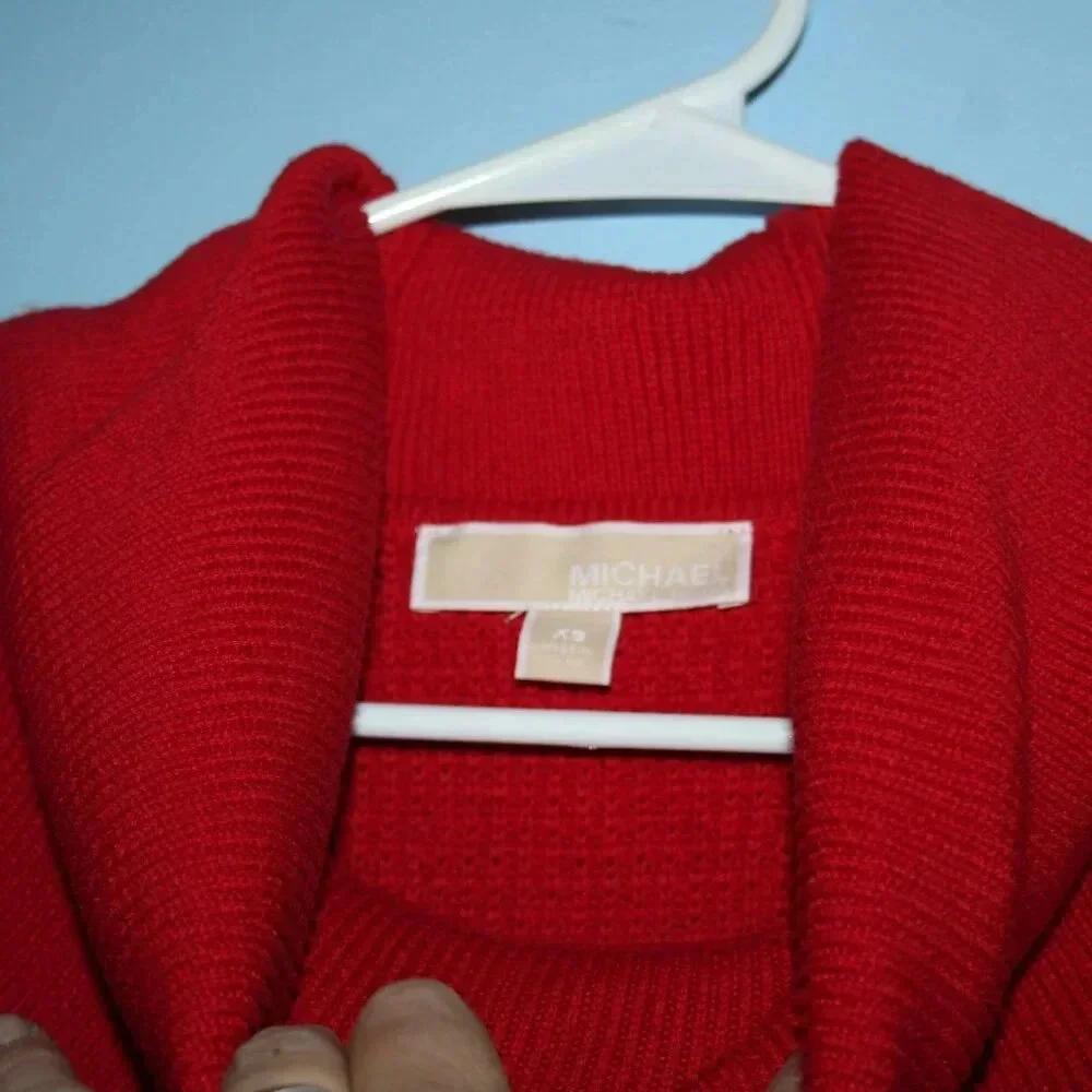 MICHAEL MICHAEL KORS XS Red Cowl Neck Sweater